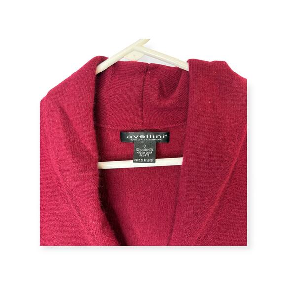 Avellini 100% Cashmere Open Front Cardigan | Women’s Size Small | Red - Picture 3 of 6
